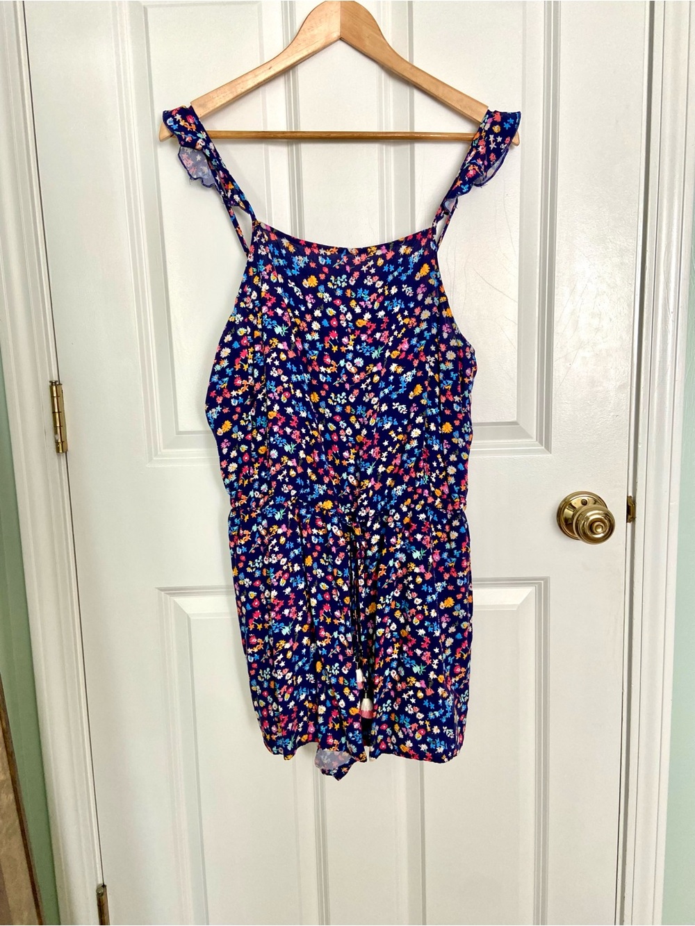 NWOT Vera Bradley Blue Floral Print Romper Size Large